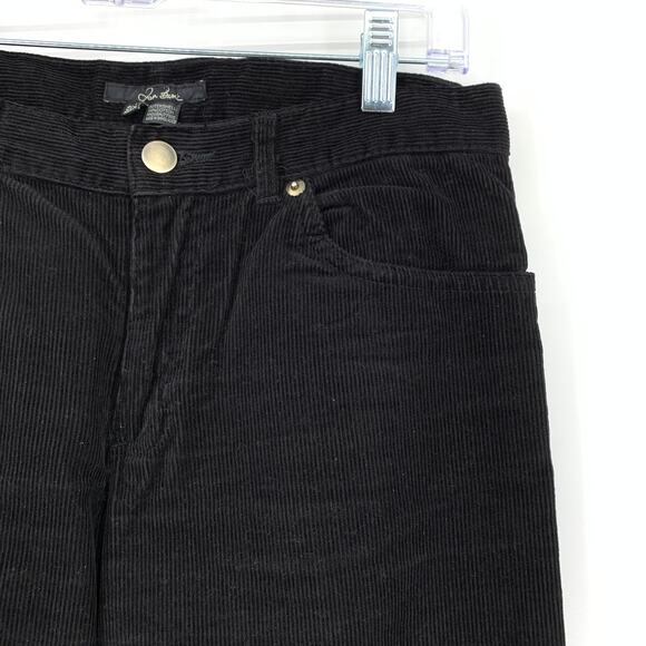 Zara Basic Straight Leg Corduroy Pants Womens Size 6 Black 100% Cotton - Picture 3 of 5